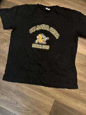 UC Santa Cruz Banana Slugs Pulp Fiction Vincent Vega Cosplay Black T-Shirt XL